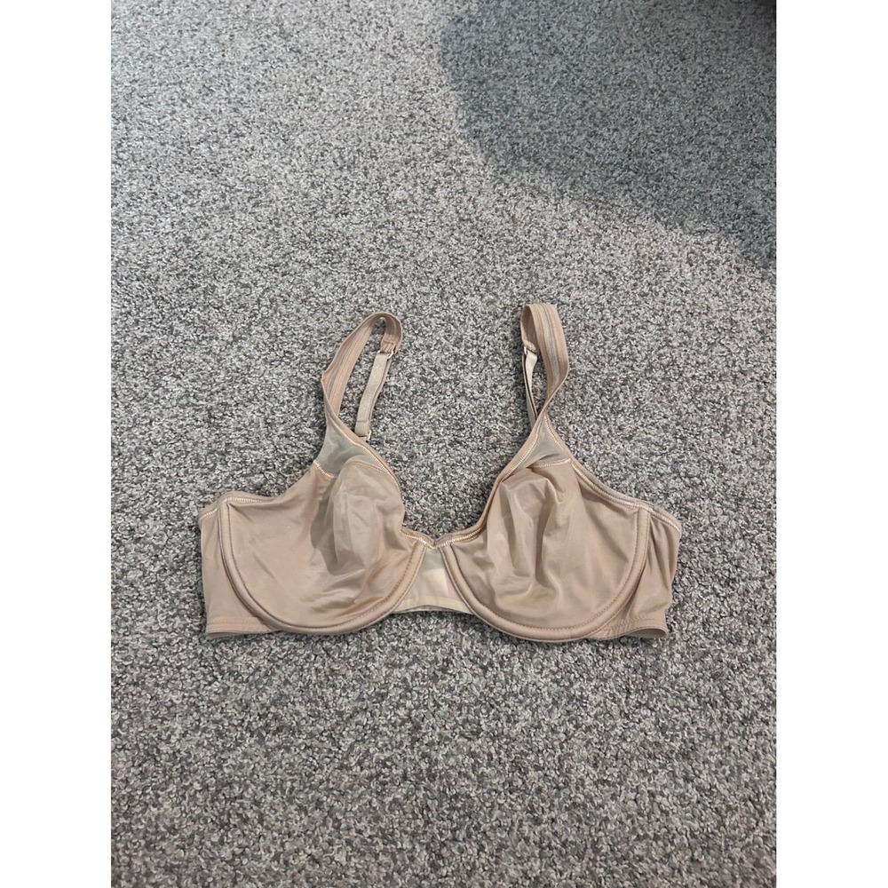 Victorias‎ Secret Tan Nude Unlined Underwire Mesh Trim Bra 36B